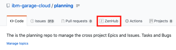 ZenHub link on planning repo